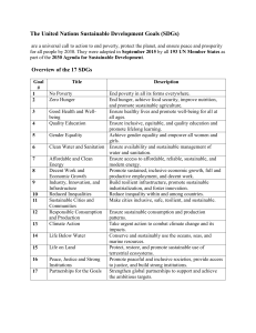 UN Sustainable Development Goals (SDGs) Overview