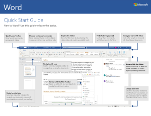 Microsoft Word Quick Start Guide