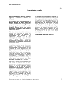 Ejercicio de prueba: Influencia y Objetivos de Gerente de Divisi&oacute;n