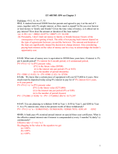 ET 405/505 Chapter 3 Homework: Interest & Financial Math