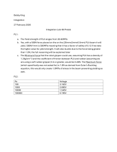 PLA Beam Yield Strength & Buckling Calculations Pre-lab