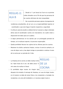 Reglas de Residencia Estudiantil J1 Ala B y Cocina