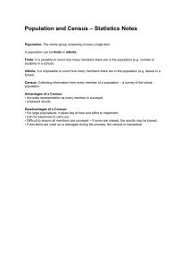 Population and Census - Statistics Notes
