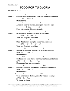 Partitura de Todo por Tu Gloria - Letra y Acordes
