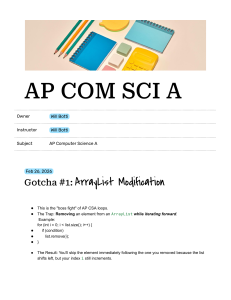 AP CSA Gotchas: ArrayList & Substring Pitfalls