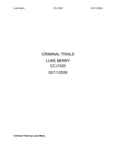 Criminal Trials: A Guide to Courtroom Procedures