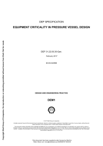 Equipment Criticality in Pressure Vessel Design - Shell DEP