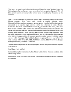 History Assignment: News Article Analysis