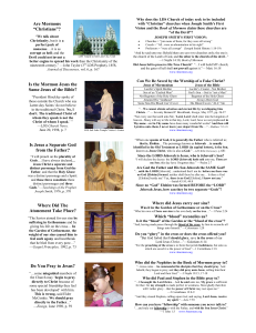 LDS vs Biblical Christianity: Belief Comparisons