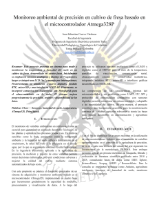 Monitoreo ambiental de fresa con Atmega328P: sistema de precisi&oacute;n