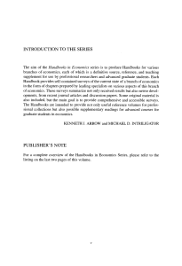 Handbooks in Economics Series Introduction: Agricultural Economics Handbook