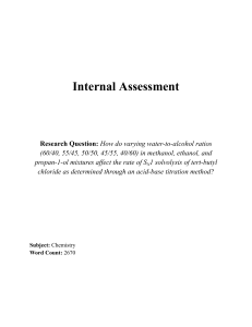 Effect of Water-Alcohol Ratios on SN1 Solvolysis of Tert-Butyl Chloride