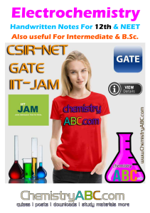 Notatki z elektrochemii dla klasy 12., NEET, intermediate i B.Sc.