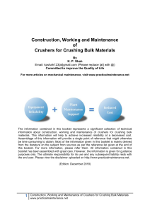 Construction, Working & Maintenance of Crushers