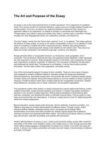 The Art and Purpose of the Essay: A Guide to Writing