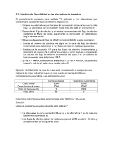 An&aacute;lisis de Sensibilidad en Inversi&oacute;n: Procedimiento de An&aacute;lisis TR