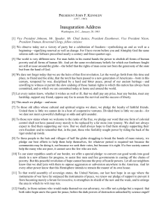 JFK Inauguration Address 1961