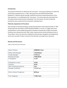Tensile Test Lab Report: 1018 Steel Properties