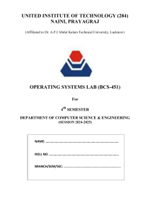 Operating Systems Lab Manual BCS-451