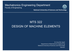 MTS 322 Design of Machine Elements Course Notes