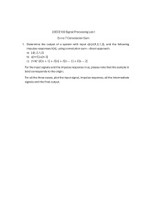 Signal Processing Lab I: Convolution Sum Exercise