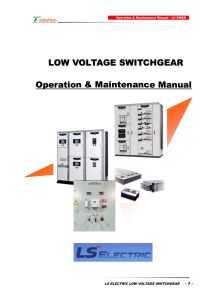 LS Electric Low Voltage Switchgear Operation & Maintenance Manual
