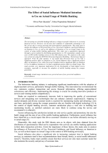 Social Influence on Mobile Banking Usage: A Research Study