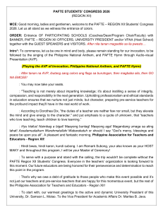 PAFTE Region XII Students' Congress 2026 Program