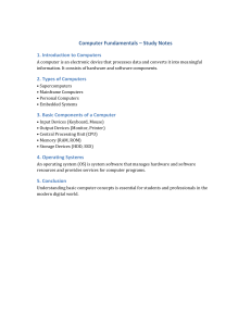 Computer Fundamentals Study Notes