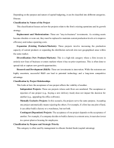 Capital Budgeting Classifications: Nature, Relationships, Purpose
