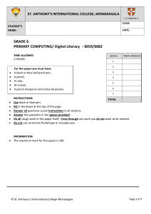 Grade 6 Computing Exam Paper