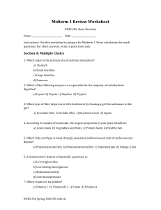 NURS 206 Midterm 1 Review Worksheet