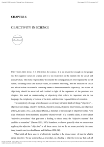 Objectivity in Science: Value-Free Ideal Analysis