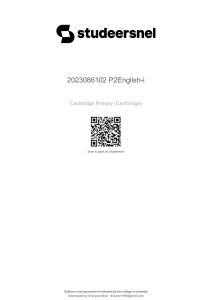 Cambridge Lower Secondary English Fiction Exam Paper 2023