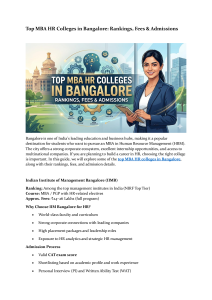 Top MBA HR Colleges in Bangalore: Rankings, Fees & Admissions