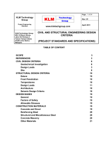 Civil & Structural Engineering Design Criteria - KLM Tech Group