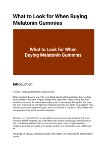 What to Look for When Buying Melatonin Gummies