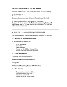 Philippines Architectural Code RA 9266 IRR Chapters 11-15
