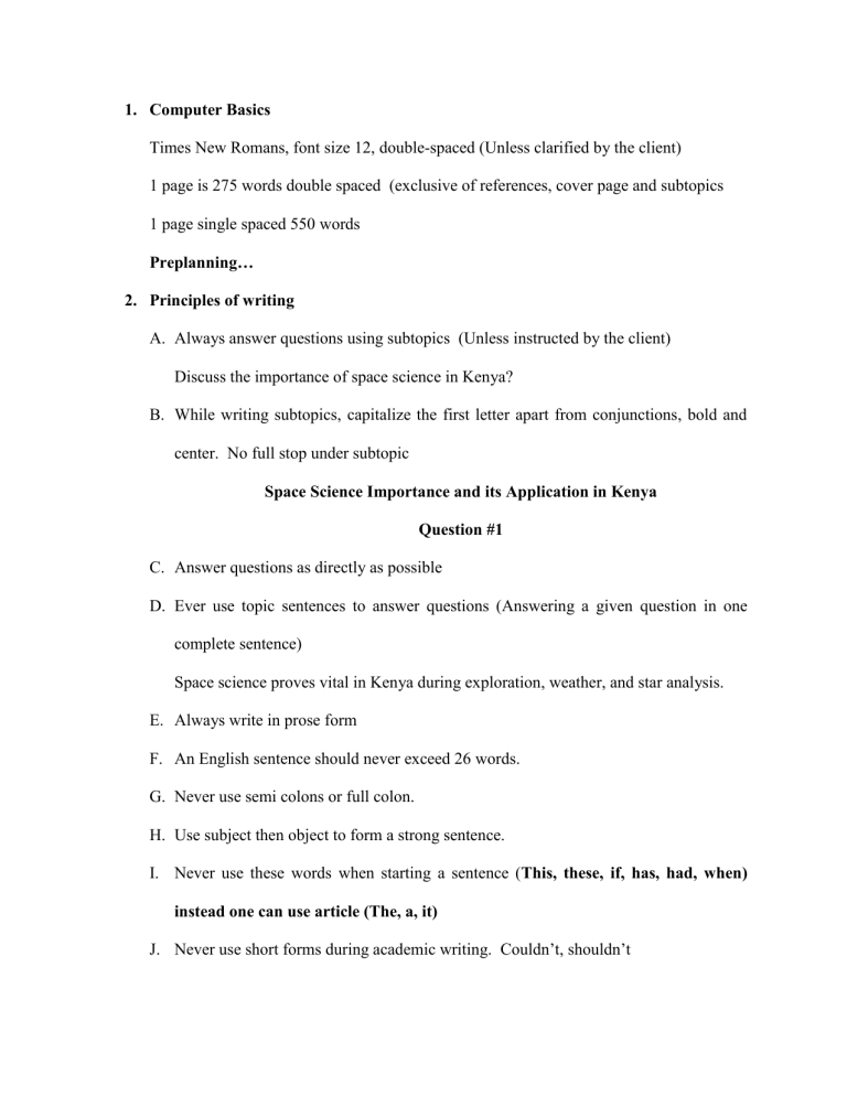 Academic Writing Guide: Basics, Principles, Formats