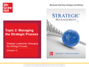 Topic 2: Managing the Strategic Process