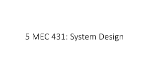 5 MEC 431: System Design - Systems Engineering Overview