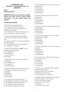 Science 4 Weather Summative Test
