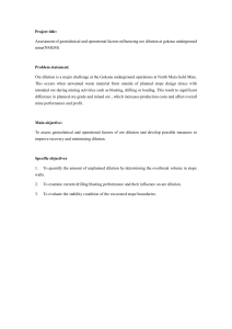 Ore Dilution Assessment at Gokona Underground Mine