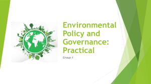 Environmental Policy and Governance: Practical Strategies