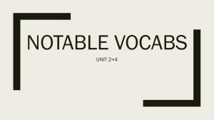 Notable Vocab Unit 2+4: Advanced English Vocabulary