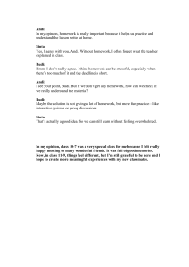 Homework Debate & School Memories: Student Essay