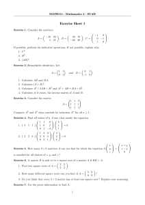 MATH114 Mathematics 2 Exercise Sheet 1