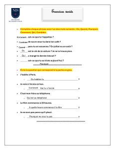 Exercices de fran&ccedil;ais : Mots interrogatifs et grammaire