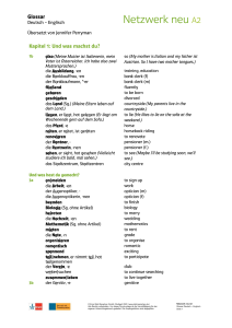 Netzwerk neu A2 Deutsch-Englisch Glossar