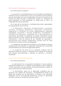 Art&iacute;culos 35 y 36: Infracciones Muy Graves y Graves